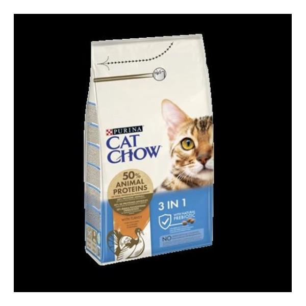 Purina Cat Chow Feline 3 in 1 Hindi Etli Yetişkin Kedi Maması 1.5 Kg -